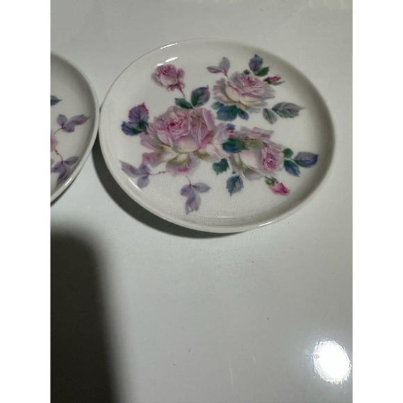 Set of 6 Vintage "Romantica" Pink & Purple Roses Kaiser W Germany Salad Plates - Picture 1 of 3